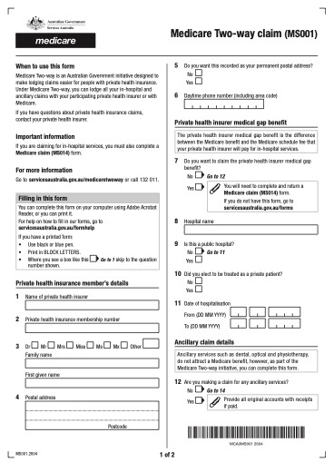 MS001 form preview