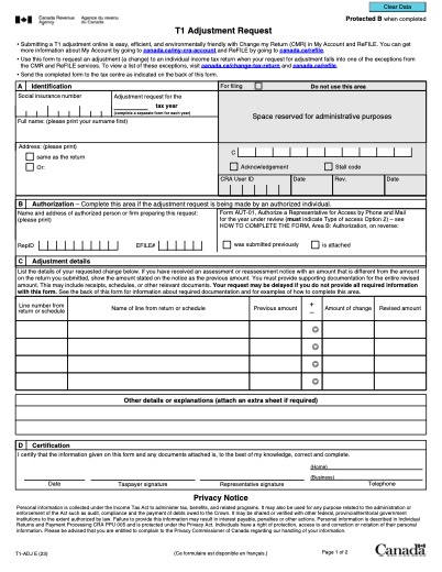 T1-ADJ form preview