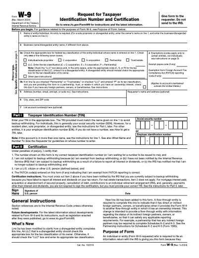 Form W-9 form preview