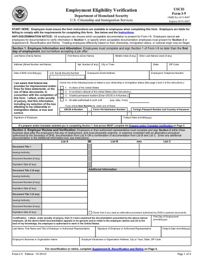 Form I-9 form preview